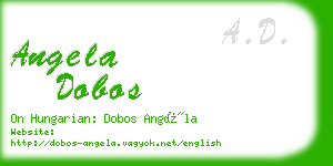 angela dobos business card